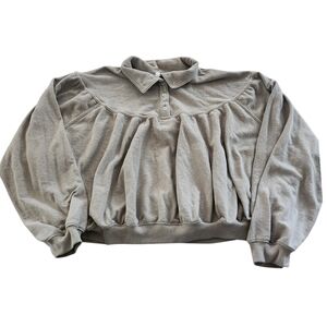 Aerie Khaki Soft Life Button Sweatshirt. Sz. M